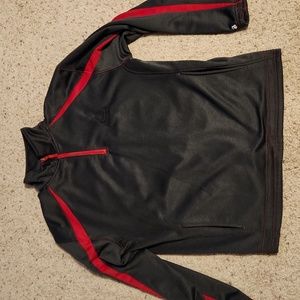 Badger Sport Gray & Red Las Vegas Quarter Zip Pull Over Sweatshirt Sz LG